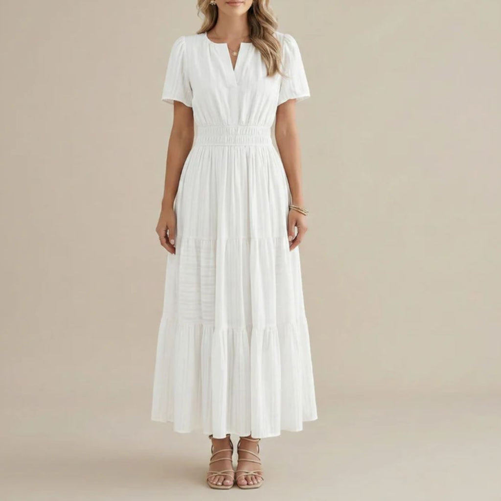 Elara™ | Boho A-Line Maxi Dress with V-Neck & Flowing Fit - Eliza-Warszawa