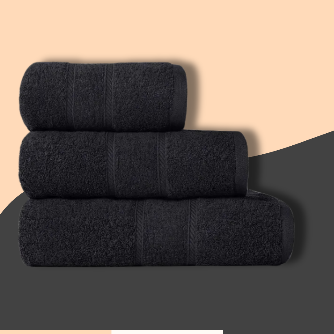 Black Plush Towel - Turkish Series 25