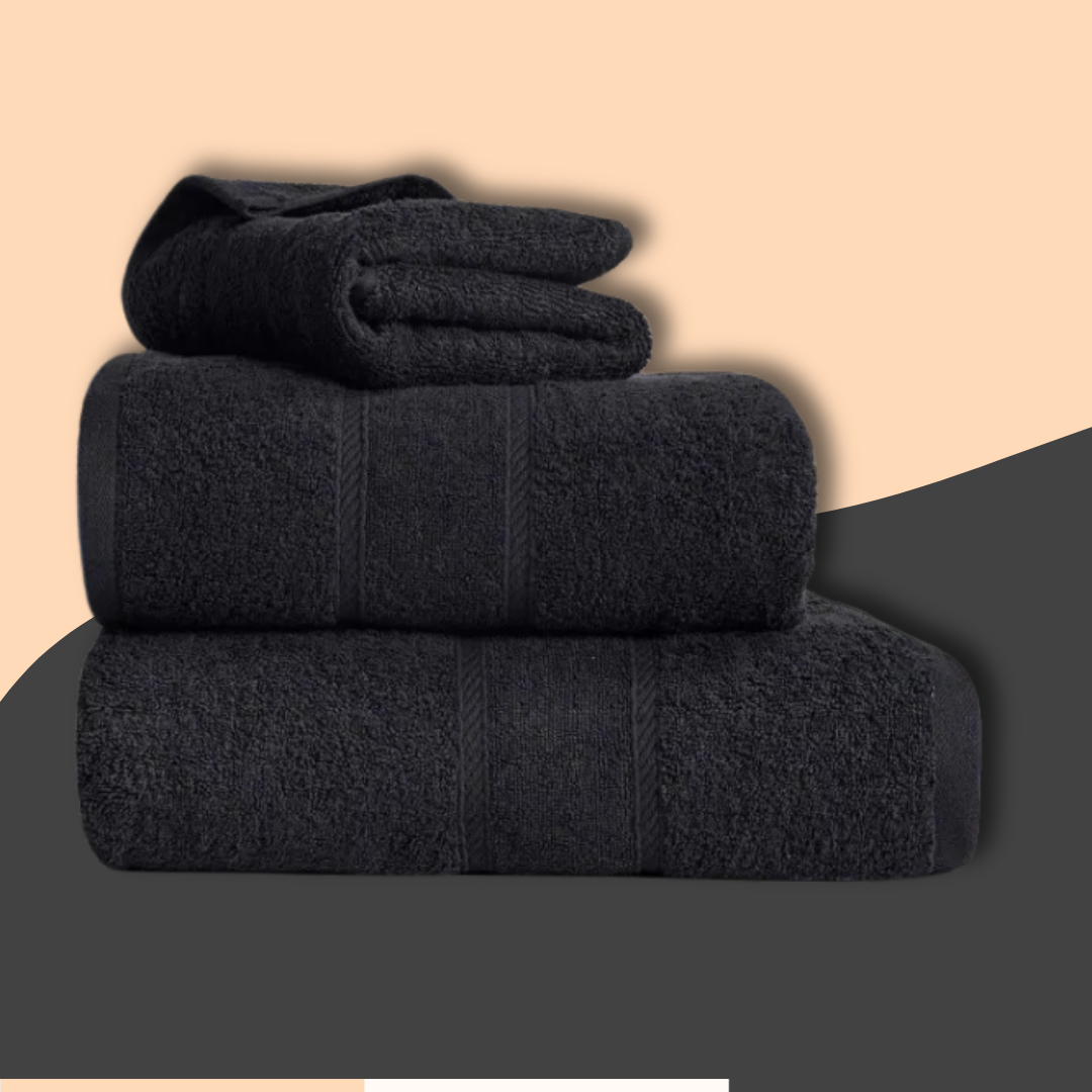 Black Plush Towel - Turkish Series 25