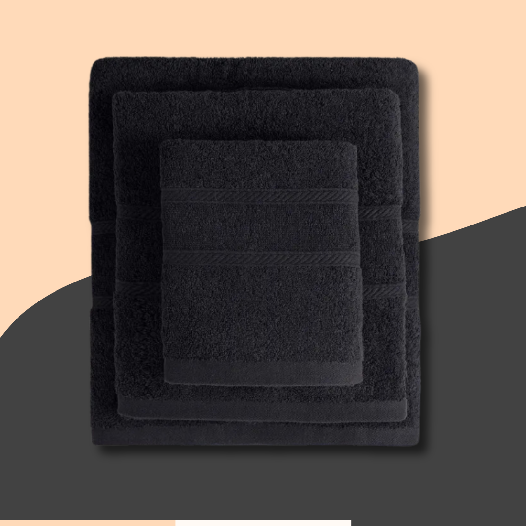 Black Plush Towel - Turkish Series 25