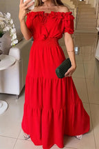 Lara™ | Off Shoulder Flowing Maxi Dress - Eliza-Warszawa