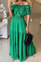 Lara™ | Off Shoulder Flowing Maxi Dress - Eliza-Warszawa