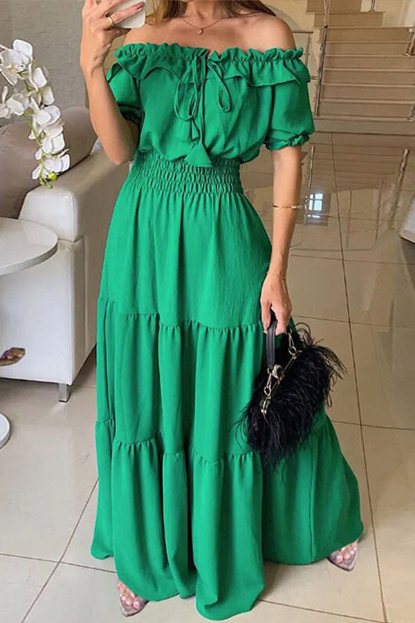 Lara™ | Off Shoulder Flowing Maxi Dress - Eliza-Warszawa