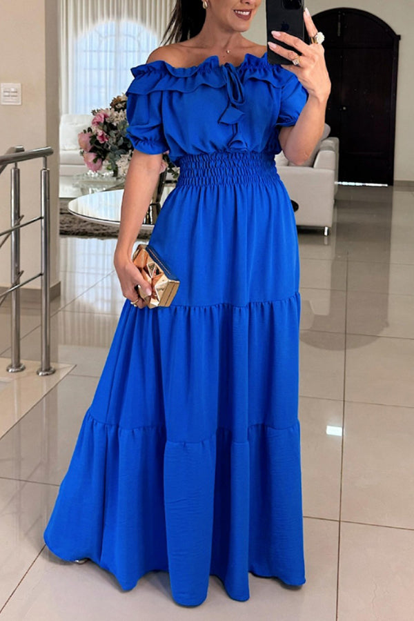 Lara™ | Off Shoulder Flowing Maxi Dress - Eliza-Warszawa