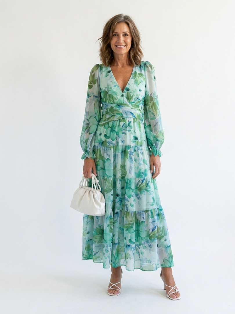 Althea | Maxi Floral Long Sleeve Dress - Eliza-Warszawa
