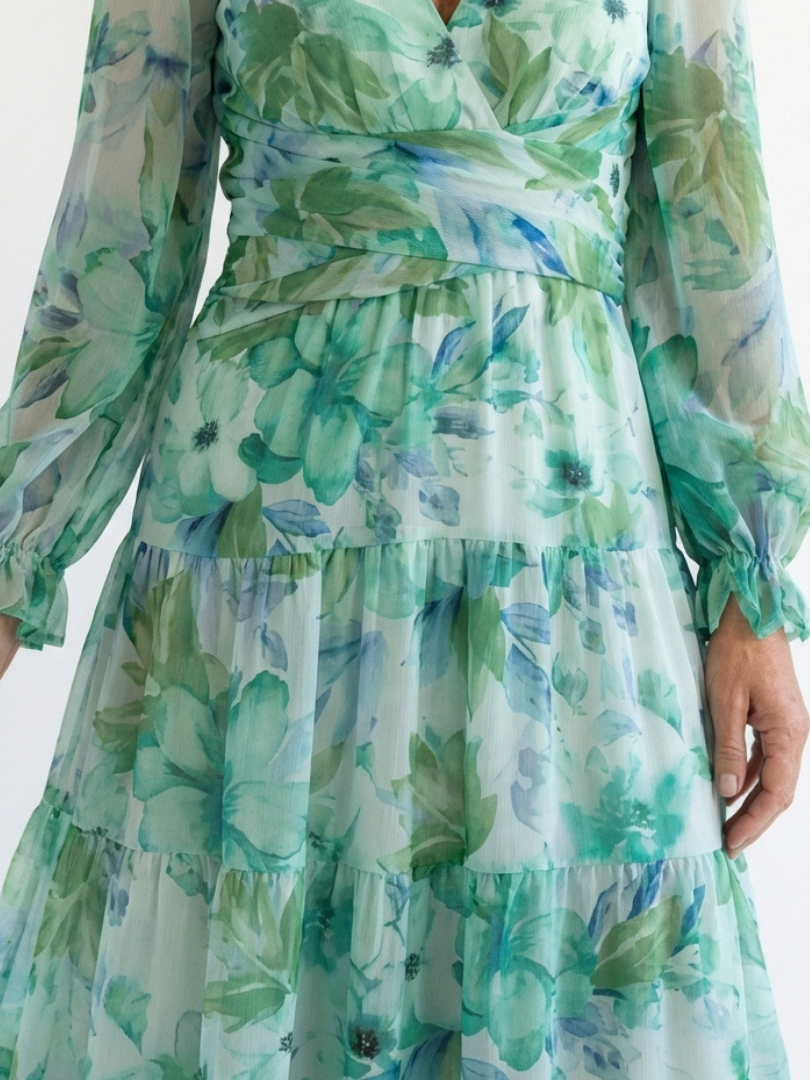 Althea | Maxi Floral Long Sleeve Dress - Eliza-Warszawa