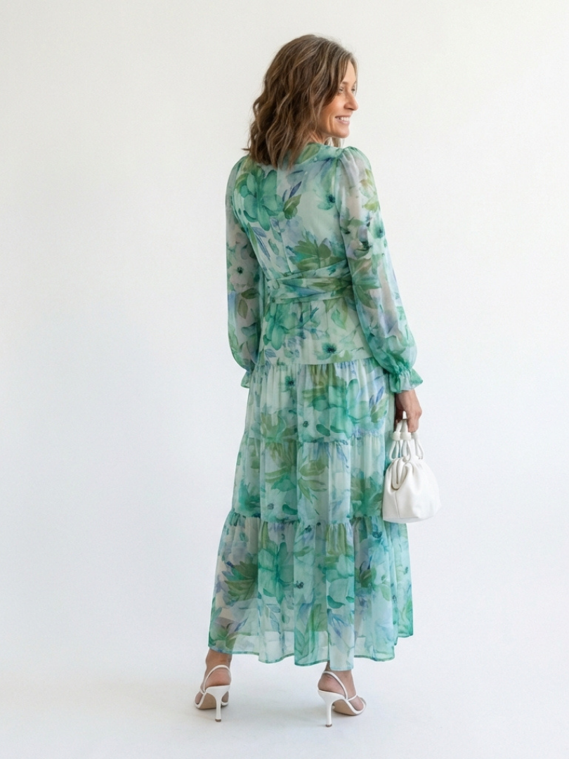 Althea | Maxi Floral Long Sleeve Dress - Eliza-Warszawa
