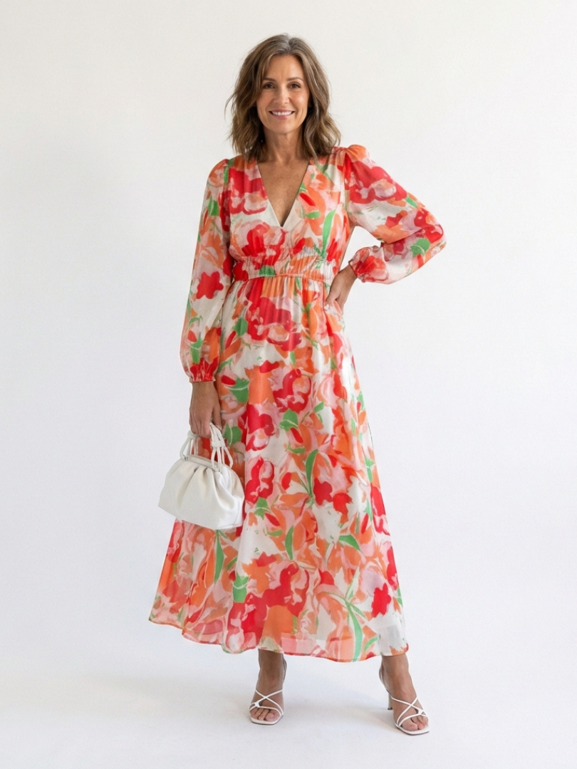 Althea | Maxi Floral Long Sleeve Dress - Eliza-Warszawa