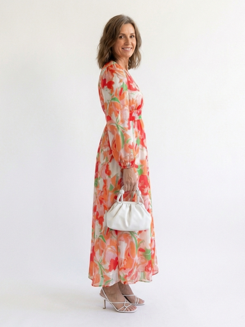 Althea | Maxi Floral Long Sleeve Dress - Eliza-Warszawa
