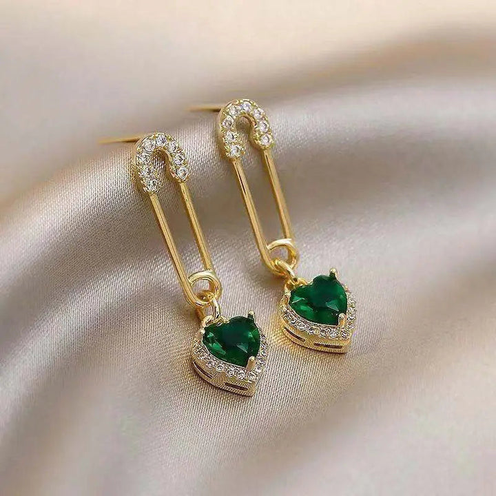 Amarisse Viridelle Dangle Earrings | Gold - Eliza-Warszawa