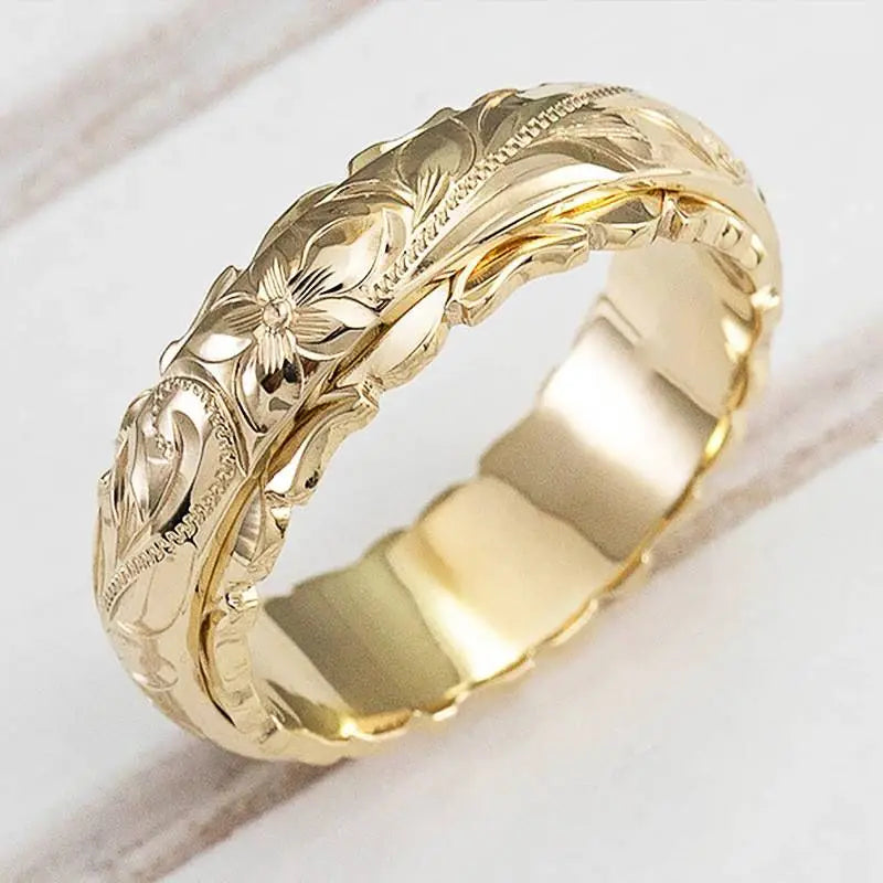 Antique-Inspired Gold Flower Ring - Eliza-Warszawa