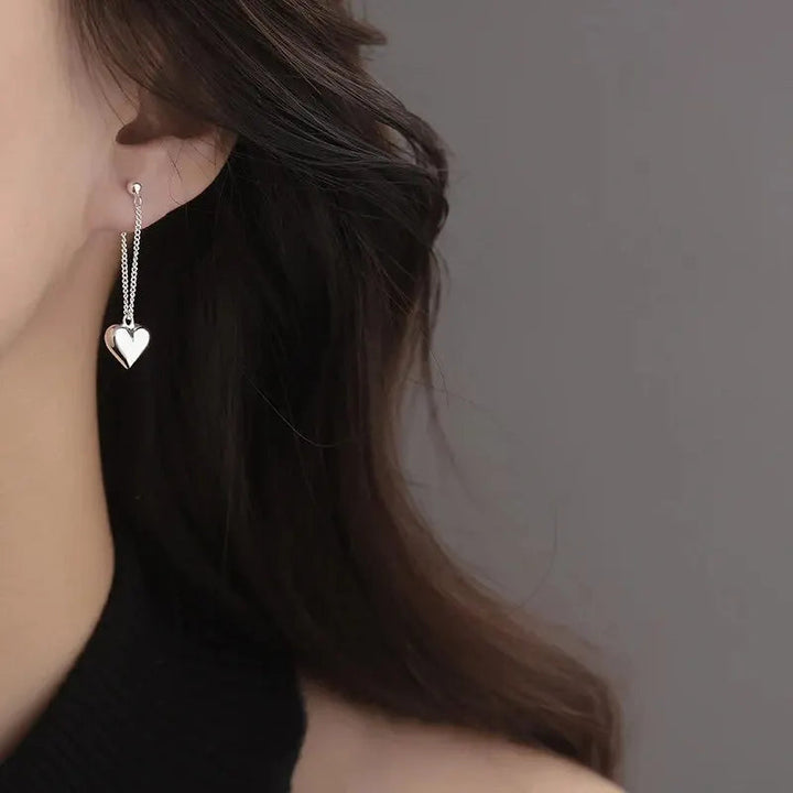 Antique Geometric Heart-Shaped Hoop Earrings