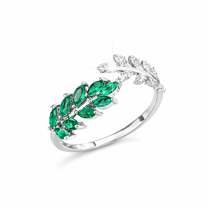 Antique Green Leaf Ring