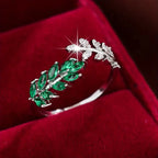 Antique Green Leaf Ring - Eliza-Warszawa