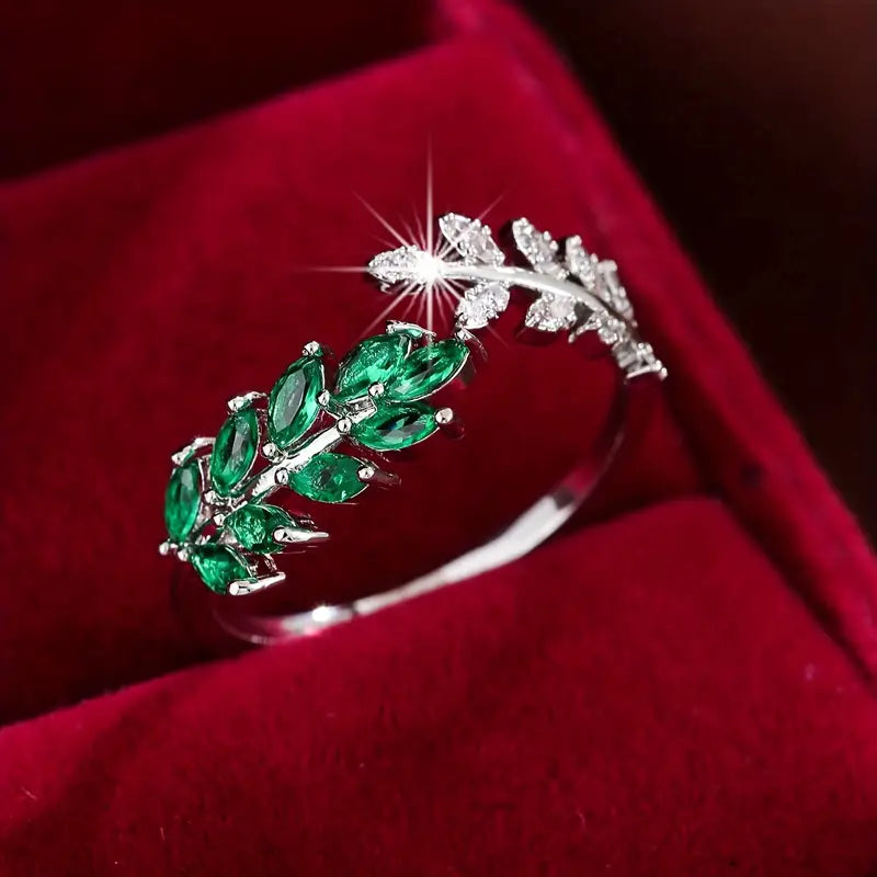 Antique Green Leaf Ring - Eliza-Warszawa