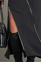 Asymmetric Multi-Zipper High-Neck Two-Piece Set - Eliza-Warszawa