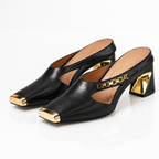 Aurea Gilded Block Heels - Eliza-Warszawa