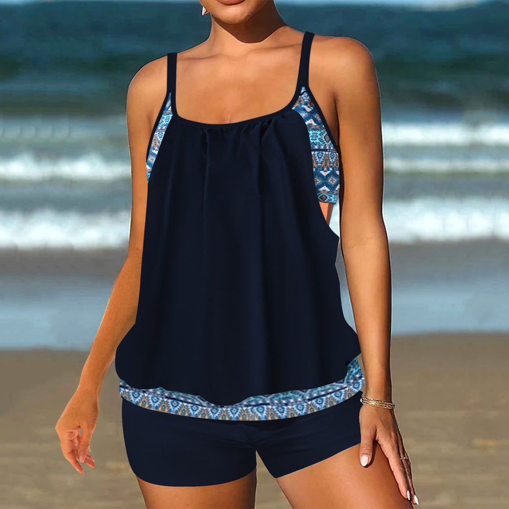 Barbara™ | Elegant Ocean Print Split Tankini - Eliza-Warszawa