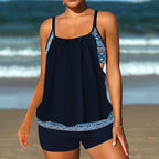 Barbara™ | Elegant Ocean Print Split Tankini - Eliza-Warszawa