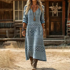 Bea | Long Sleeve Vintage Casual Dress - Eliza-Warszawa