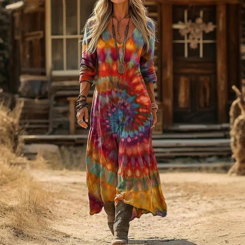 Bea | Long Sleeve Vintage Casual Dress - Eliza-Warszawa