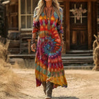 Bea | Long Sleeve Vintage Casual Dress - Eliza-Warszawa