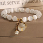 Beaded Bracelet with Lucky Cat Pendant