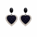 Black Heart Earrings in Gold