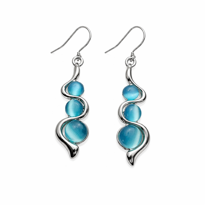 Blue Crystal Dangling Earrings