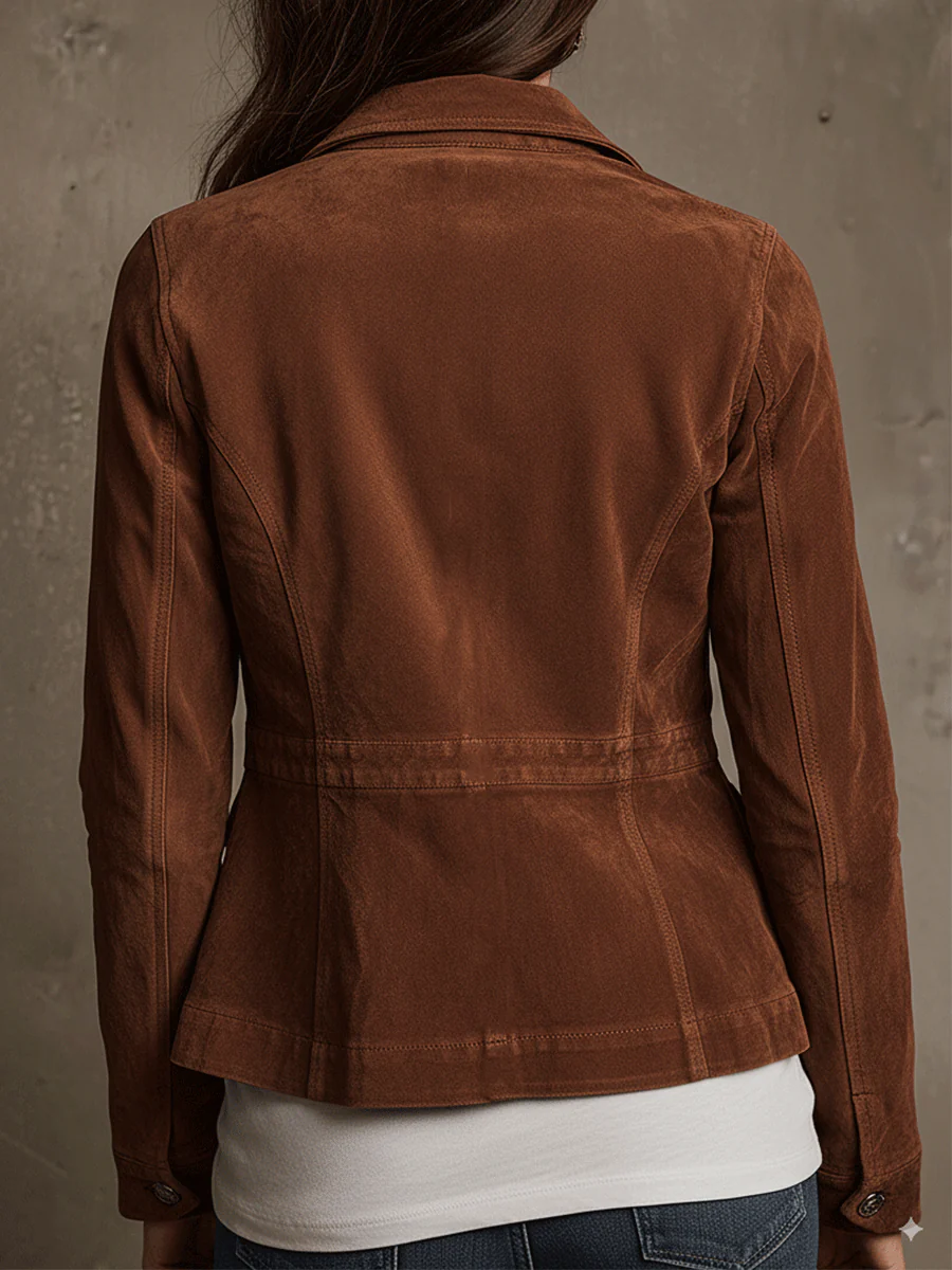 Bramble Utility Jacket | Premium Faux Suede, Multi-Pocket Design for Women - Eliza-Warszawa