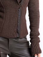 Breezy Knit Jacket | Asymmetrical Zip, Ribbed Texture - Eliza-Warszawa