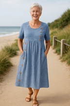 Brienne | Striped Midi Dress – Effortless Comfort, Everyday Confidence - Eliza-Warszawa