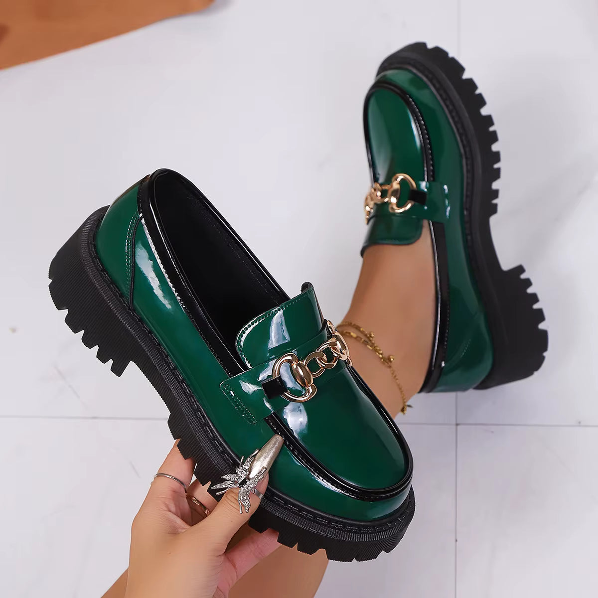 Bristol Leather Lug Sole Loafer - Eliza-Warszawa