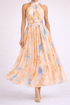 CAMILLE - Watercolor Halter Dress - Eliza-Warszawa