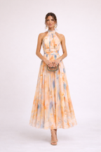 CAMILLE - Watercolor Halter Dress - Eliza-Warszawa