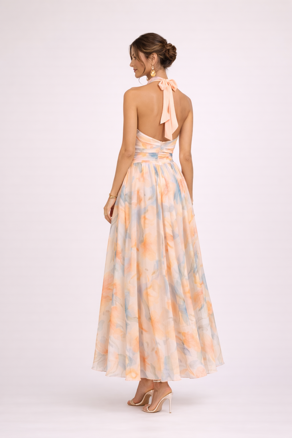 CAMILLE - Watercolor Halter Dress - Eliza-Warszawa