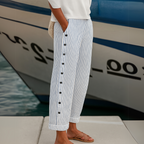 Ava | Stylish Striped Button Pants - Eliza-Warszawa