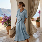 Sophie | Elegant V-Neck Flattering Dress - Eliza-Warszawa