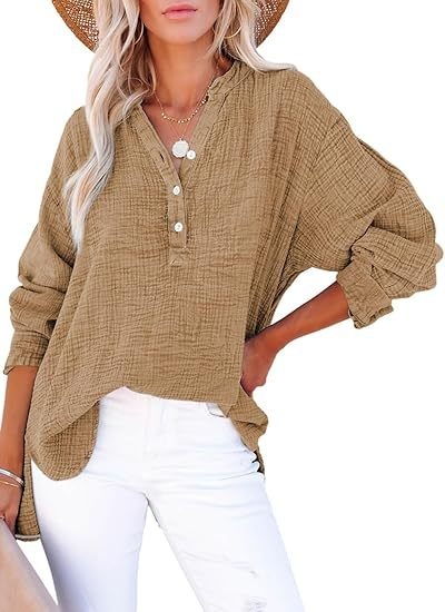 Elinor™ | Textured Button Blouse with Relaxed Elegant Fit - Eliza-Warszawa