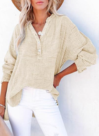 Elinor™ | Textured Button Blouse with Relaxed Elegant Fit - Eliza-Warszawa