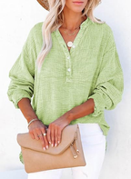 Elinor™ | Textured Button Blouse with Relaxed Elegant Fit - Eliza-Warszawa