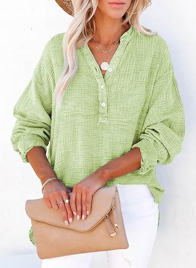 Elinor™ | Textured Button Blouse with Relaxed Elegant Fit - Eliza-Warszawa