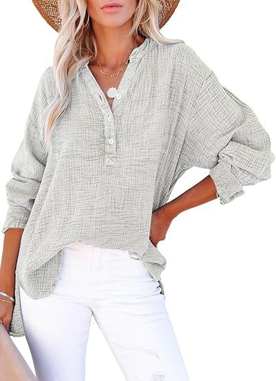 Elinor™ | Textured Button Blouse with Relaxed Elegant Fit - Eliza-Warszawa