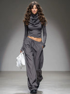 Casual Long-sleeved T-shirt And Wide-leg Pants Set - Eliza-Warszawa