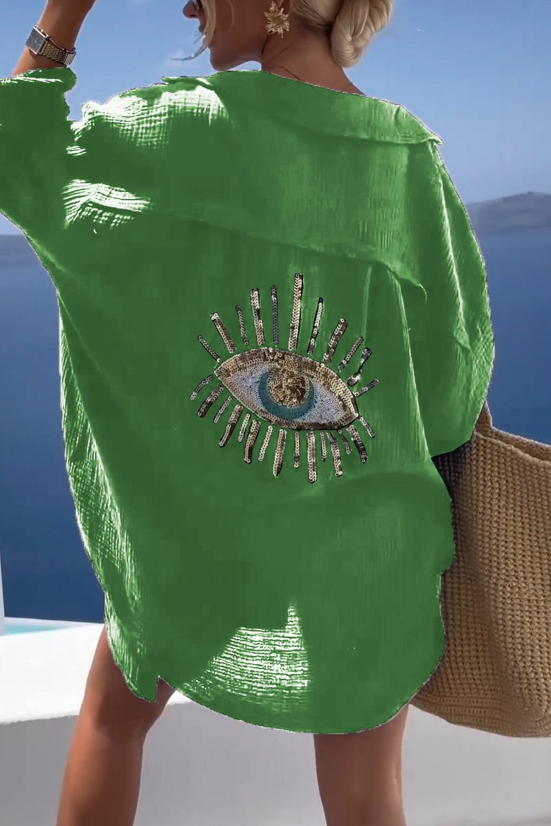 Casual Sequin Beaded Shirt - Eliza-Warszawa