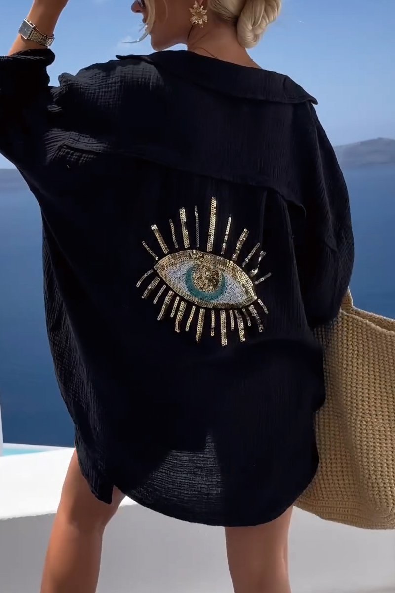 Casual Sequin Beaded Shirt - Eliza-Warszawa