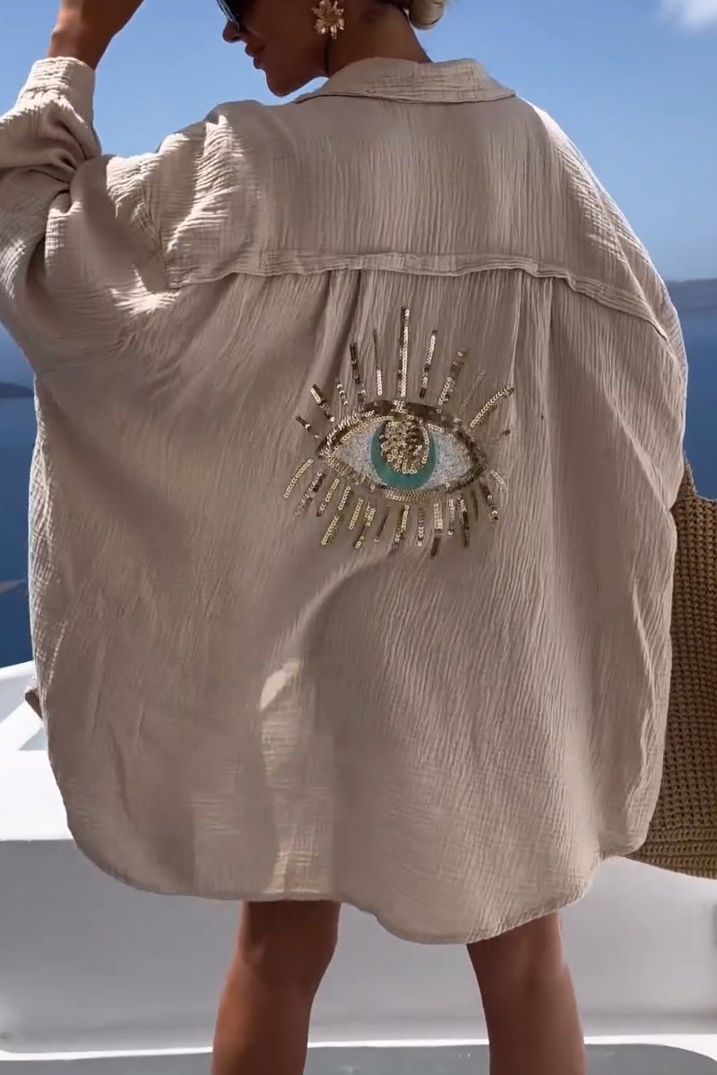 Casual Sequin Beaded Shirt - Eliza-Warszawa