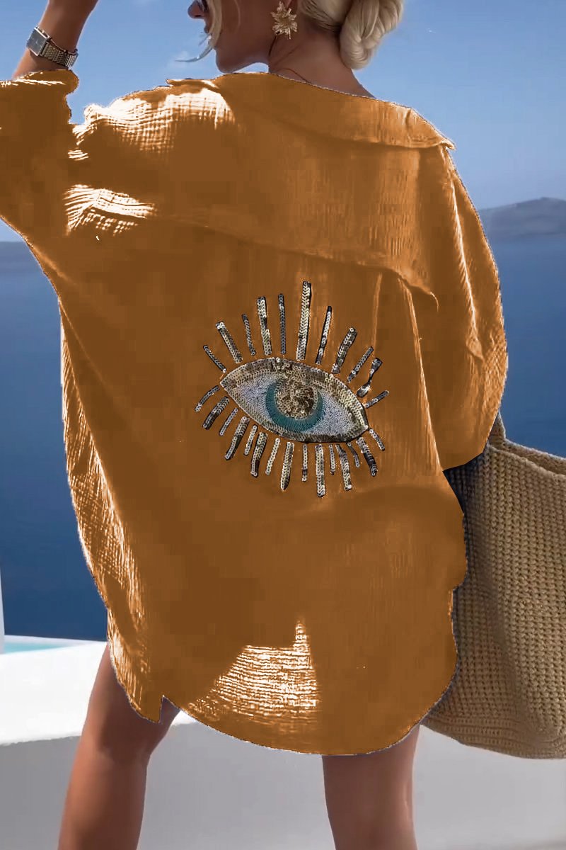 Casual Sequin Beaded Shirt - Eliza-Warszawa