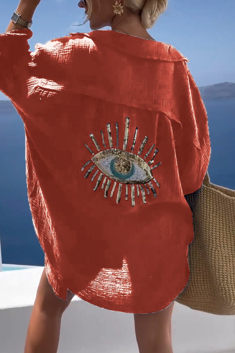 Casual Sequin Beaded Shirt - Eliza-Warszawa