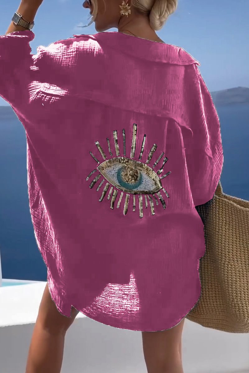 Casual Sequin Beaded Shirt - Eliza-Warszawa